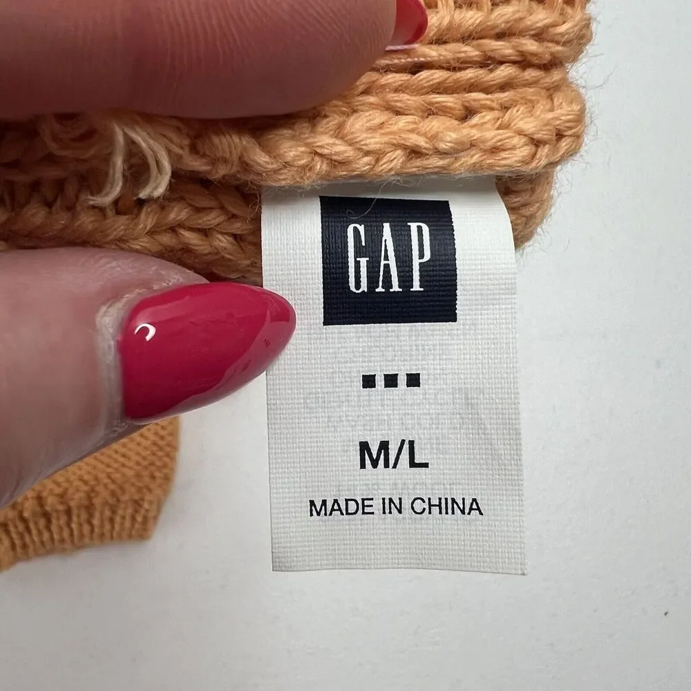 GAP Women's Size‎ M/L Cableknit Gloves Peach Pastel Winter Cold Cozy Knit